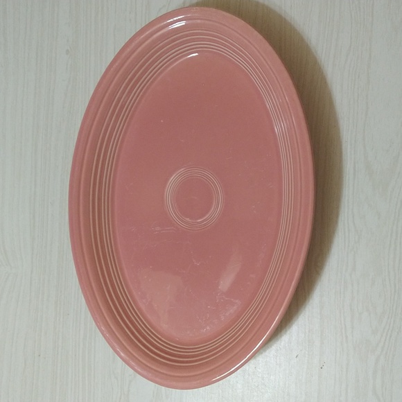 Vintage Homer Laughlin Oval Large Serving Platter Fiesta Rose Pink - Picture 2 of 4